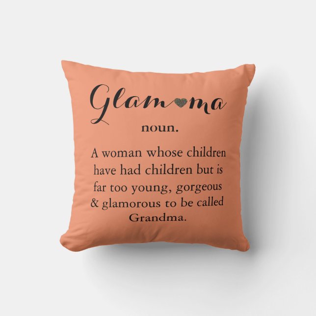 Een cadeau voor het Sierkussen Glam-ma Quote (Voorkant)