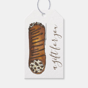 Een cadeau voor je homemade chocolade Chip Cannoli Cadeaulabel