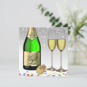 Een cadeau voor je Kaart met mousserende wijn (Staand voorkant)