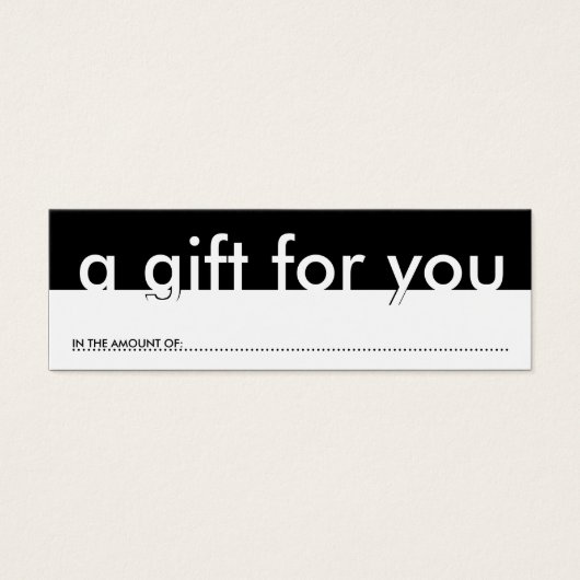 Een cadeau voor jou (blanco bedrag) mini visitekaartjes (Voorkant)