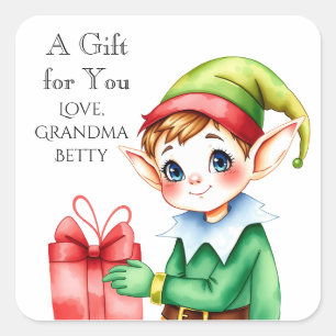 Een cadeau voor jou   Gepersonaliseerde kerst Vierkante Sticker