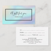 Een cadeau voor uw chique holografische cadeaubon visitekaartje (Voorkant / Achterkant)