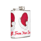 Een cadeautje van de geheime kerstkerstman met de  heupfles (Rechts)