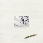 Een cadeautje voor Japanse houtsblokafdrukvogels n Post-it® Notes (Op bureau)