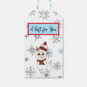 Een cadeautje voor je, Llama en Snowflakes kerst Cadeaulabel (Voorkant)