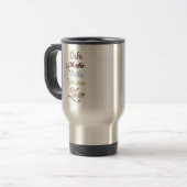 Eén Cafe Mocha Vodka Valium Latte alstublieft Reisbeker (Voorkant links)