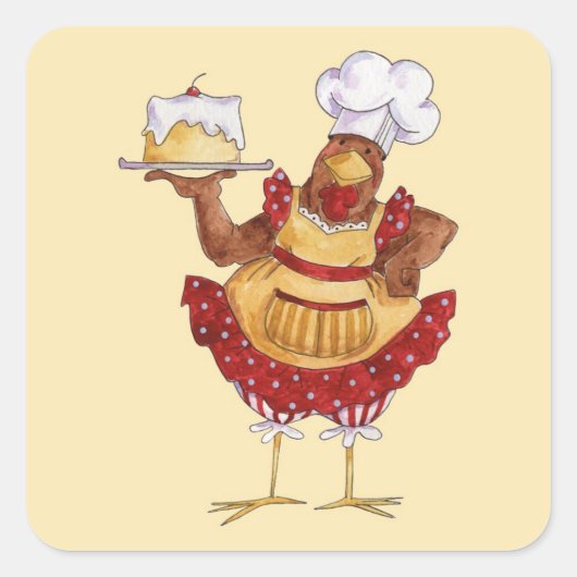 Een Cake bakken Vierkante Sticker (Voorkant)