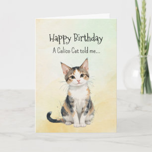 Een Calico Kat Persoonlijkheid Verjaardag Dier Kaart
