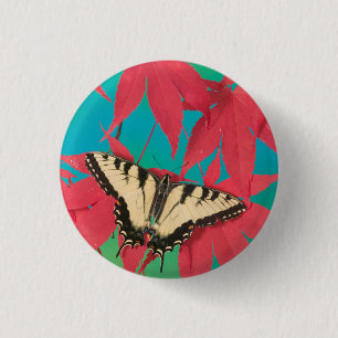 Een Canadese tijgerzwaluwstaartvlinder Ronde Button 3,2 Cm