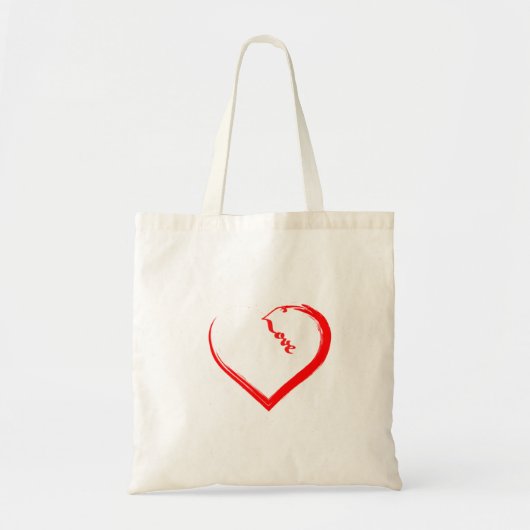 Een Canvas tas met een groot hart (Voorkant)