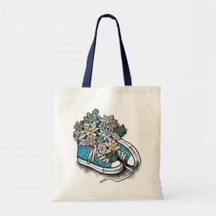 Een canvas tas met een leuke illustratie.