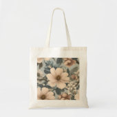 Een canvas tas met florale prints (Voorkant)