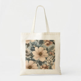 Een canvas tas met florale prints