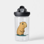 een capybara in het watersgat waterfles (Voorkant)