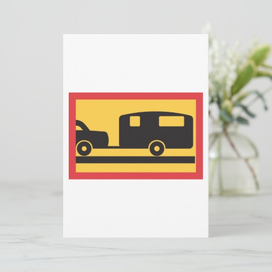Een caravan trekken kaart (Staand voorkant)