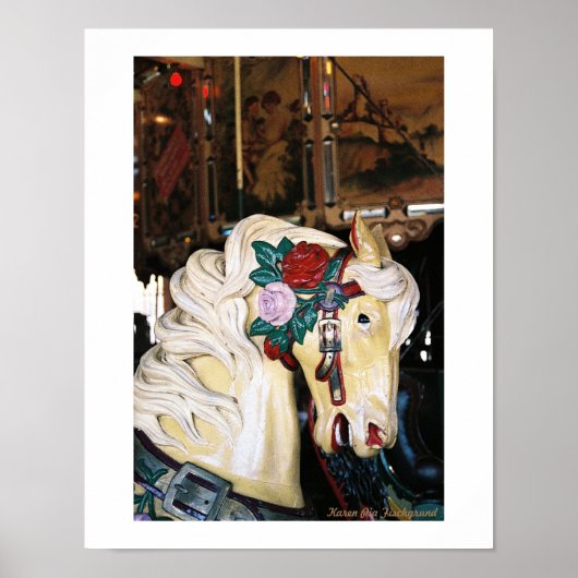 Een  carrouselpaard poster (Voorkant)