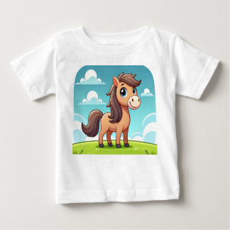Een cartoon baby Hourse ontwerp Baby Shirt.