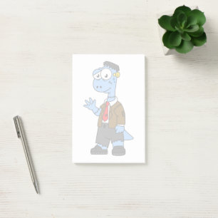 Een Cartoon Brontosaur verkleedde zich als Franken Post-it® Notes