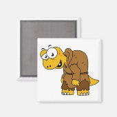 Een Cartoon dinosaurus bochel. Magneet (Voorkant / Achterkant)