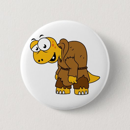 Een Cartoon dinosaurus bochel. Ronde Button 5,7 Cm (Voorkant)