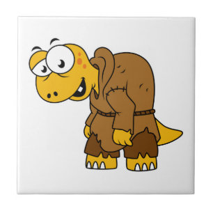 Een Cartoon dinosaurus bochel. Tegeltje