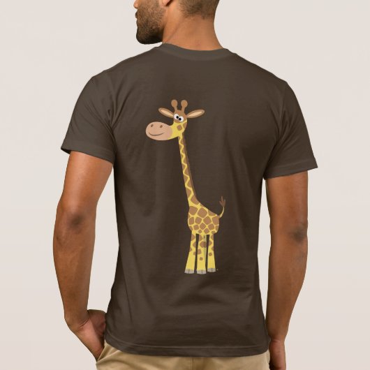 Een cartoon giraffe T-shirt (achter) (Achterkant)
