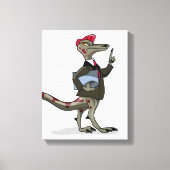 Een Cartoon Iguanodon klerk. Canvas Afdruk (Voorkant)