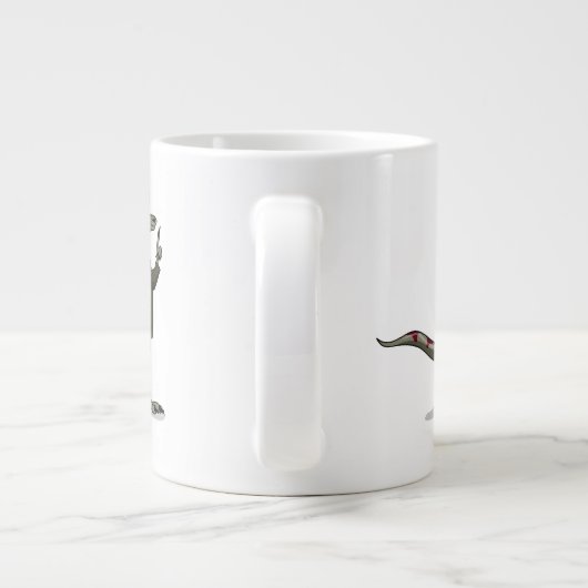 Een Cartoon Iguanodon klerk. Extra Grote Beker (Achterkant)