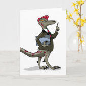 Een Cartoon Iguanodon klerk. Kaart (Gele Bloem)