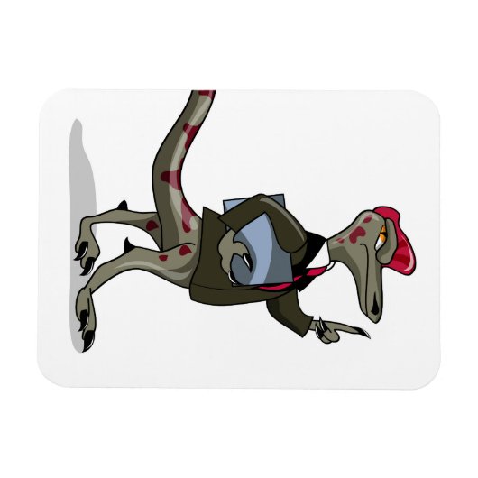 Een Cartoon Iguanodon klerk. Magneet (Horizontaal)