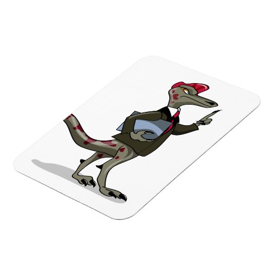 Een Cartoon Iguanodon klerk. Magneet (Linkerzijde)