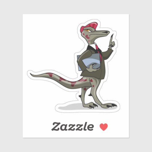Een Cartoon Iguanodon klerk. Sticker (Vel)