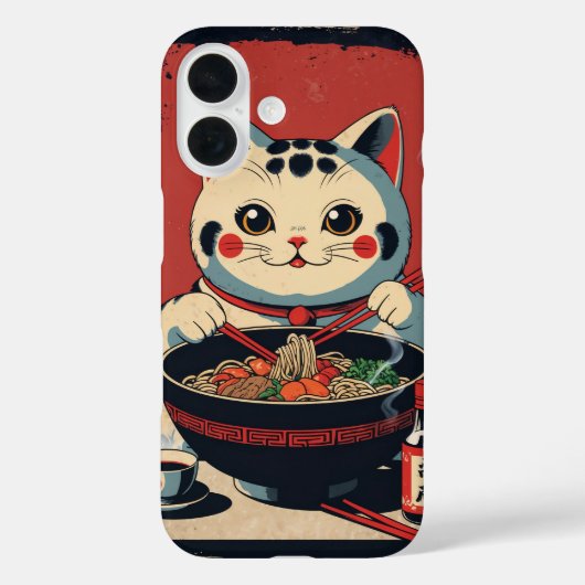 Een cartoon Maneki-Neko Cat Case-Mate iPhone Case (Achterkant)