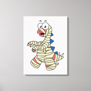 Een Cartoon Stegosaurus verkleedde zich als een mu Canvas Afdruk