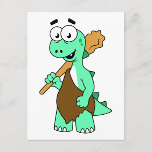 Een Cartoon Tyrannosaurus Rex Caveman. Briefkaart