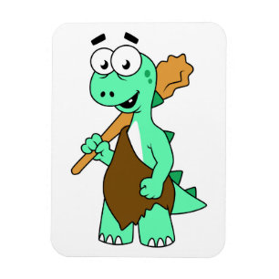 Een Cartoon Tyrannosaurus Rex Caveman. Magneet