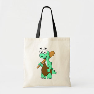 Een Cartoon Tyrannosaurus Rex Caveman. Tote Bag