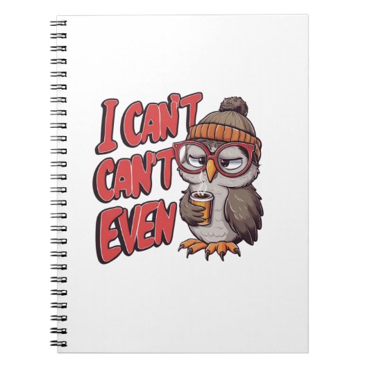 Een cartoon uil met een muts en een grote bril notitieboek (Voorkant)