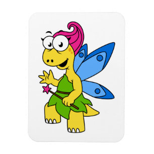 Een Cartoon van een Fairysaur dinosaurus. Magneet