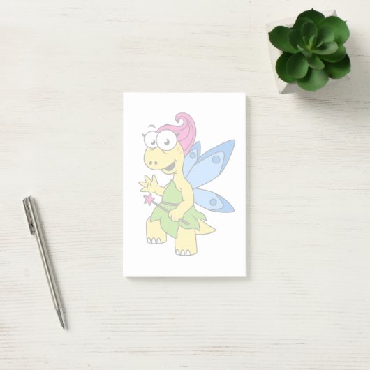 Een Cartoon van een Fairysaur dinosaurus. Post-it® Notes (Kantoor)