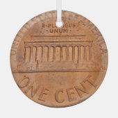 Eén cent kerstmis glas ornament (Voorkant)