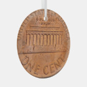 Eén cent kerstmis glas ornament (Voorkant Rechts)