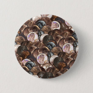 Eén cent Penny Spread Background Ronde Button 5,7 Cm