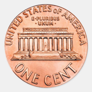 Eén cent ronde sticker