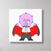 Een Ceratops dinosaurus verkleed als graaf Dracula Canvas Afdruk (Voorkant)