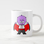 Een Ceratops dinosaurus verkleed als graaf Dracula Extra Grote Beker (Rechts)