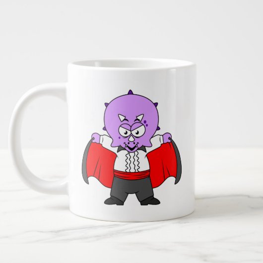 Een Ceratops dinosaurus verkleed als graaf Dracula Extra Grote Beker (Links)