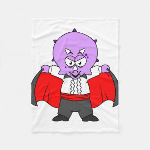 Een Ceratops dinosaurus verkleed als graaf Dracula Fleece Deken
