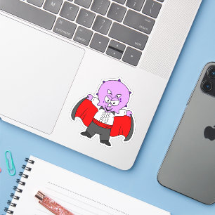 Een Ceratops dinosaurus verkleed als graaf Dracula Sticker