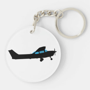 Een Cessna in silhouet Sleutelhanger